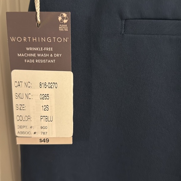 Brand new with tags, Worthington, wrinkle, free fade resistant blue dress pants - Picture 2 of 6